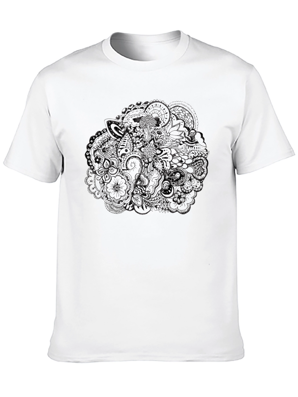 Mens Black Graphic Print Crewneck T-Shirt