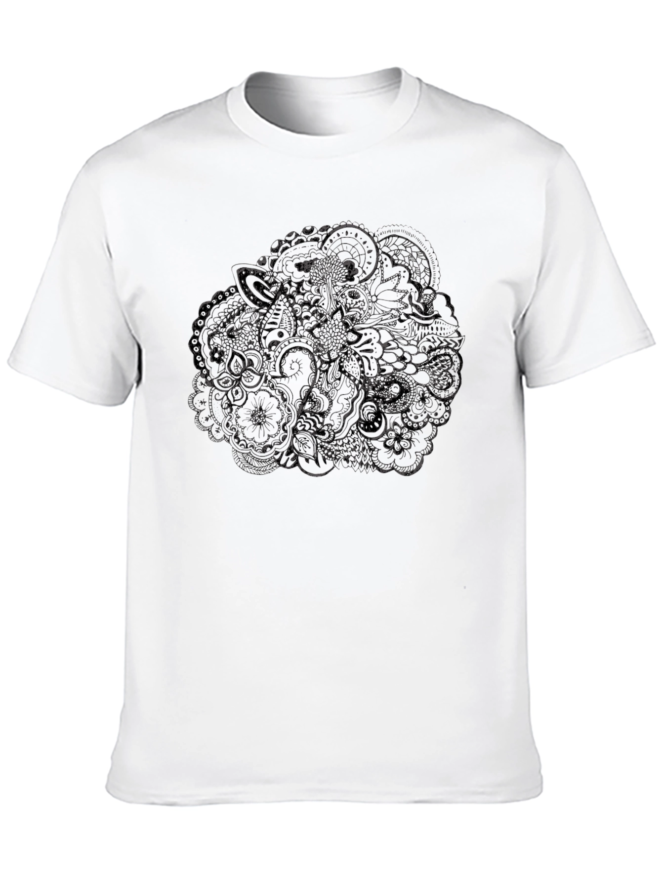 Mens Black Graphic Print Crewneck T-Shirt