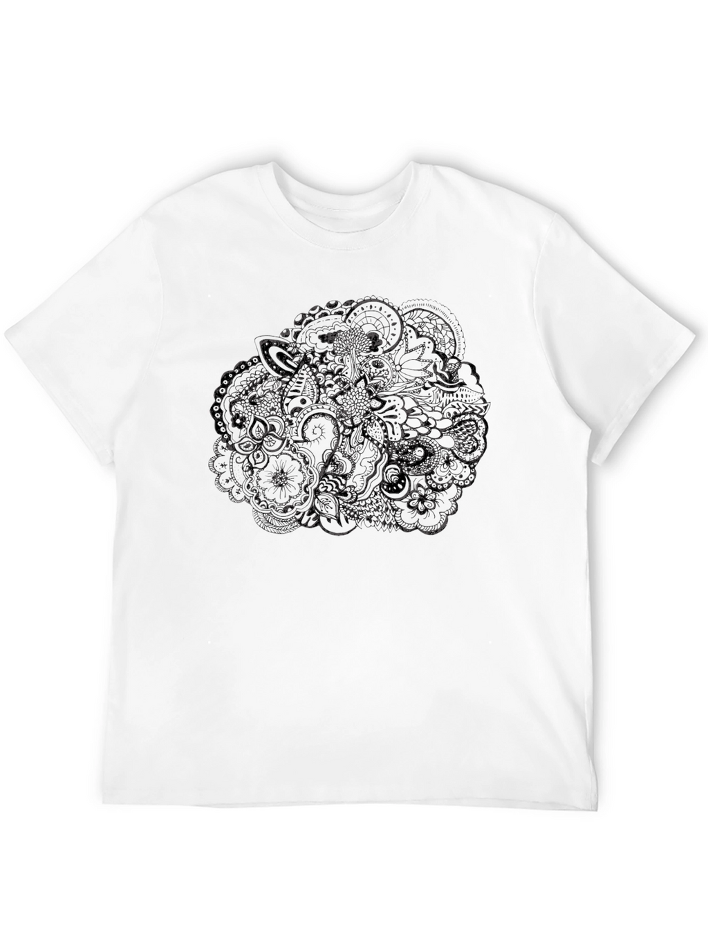 Mens Black Graphic Print Crewneck T-Shirt