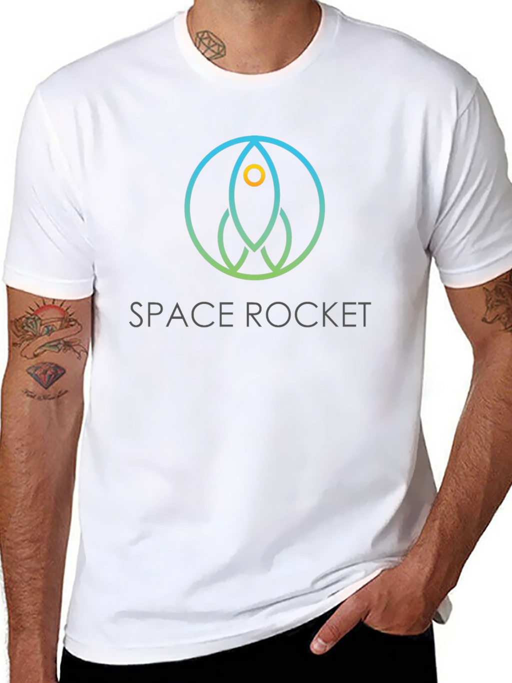 Space Rocket Graphic T-Shirt - Modern Design