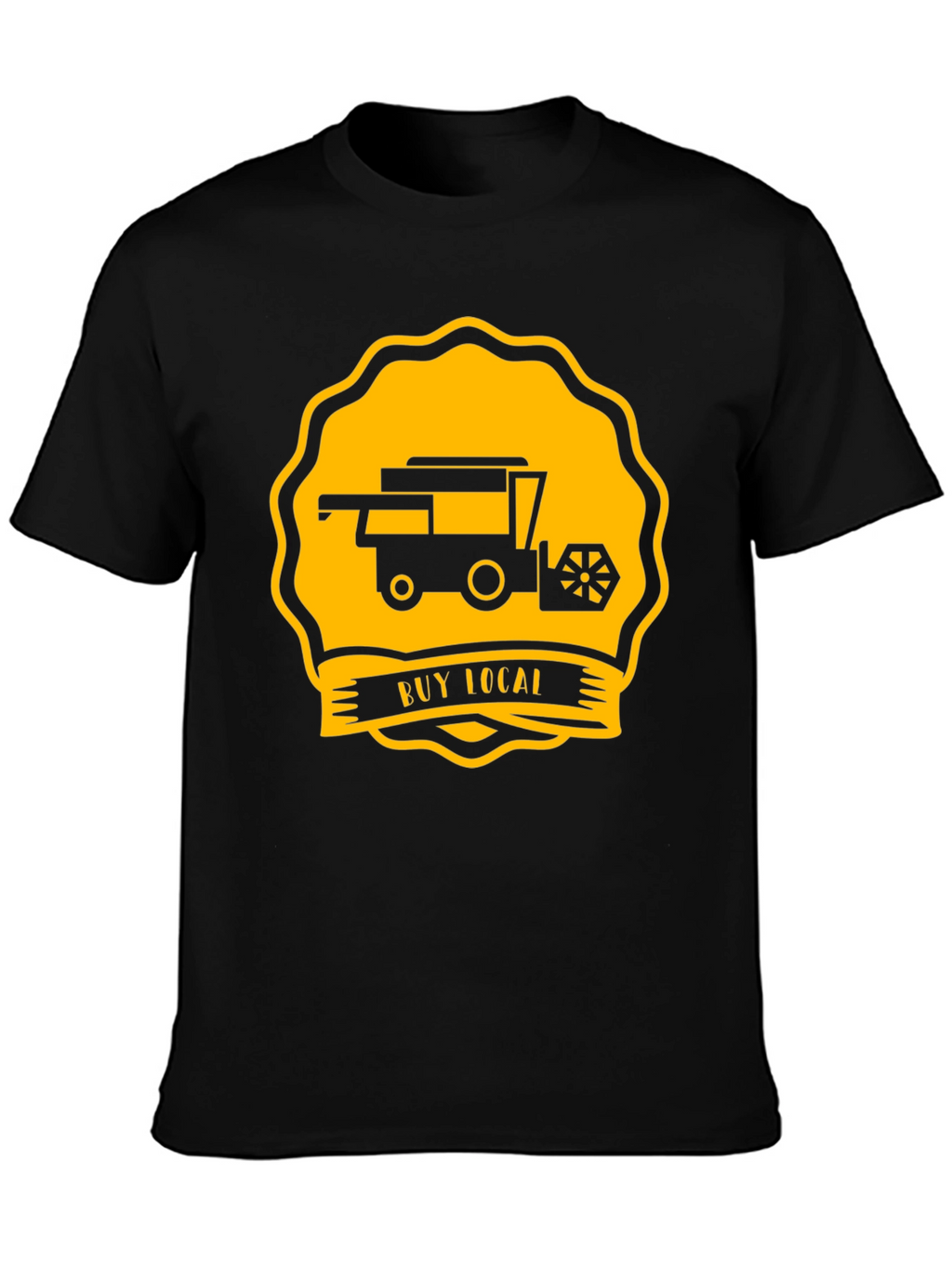 Buy Local Tractor Tee - Black Cotton T-Shirt