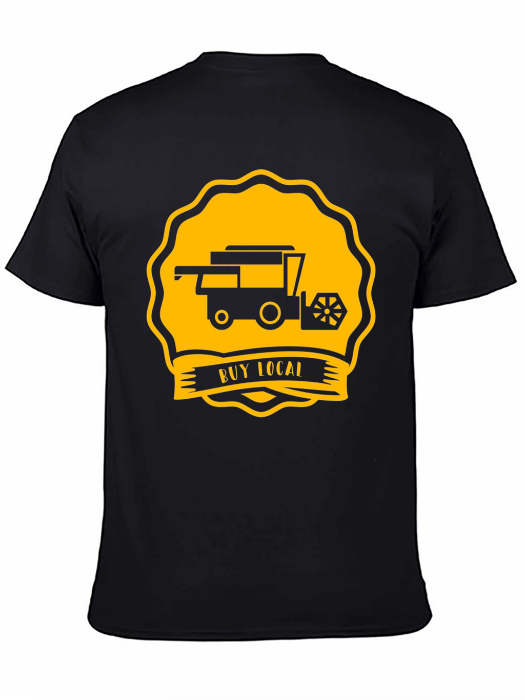 Buy Local Tractor Tee - Black Cotton T-Shirt