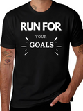Run For Your Goals Black Graphic Tee