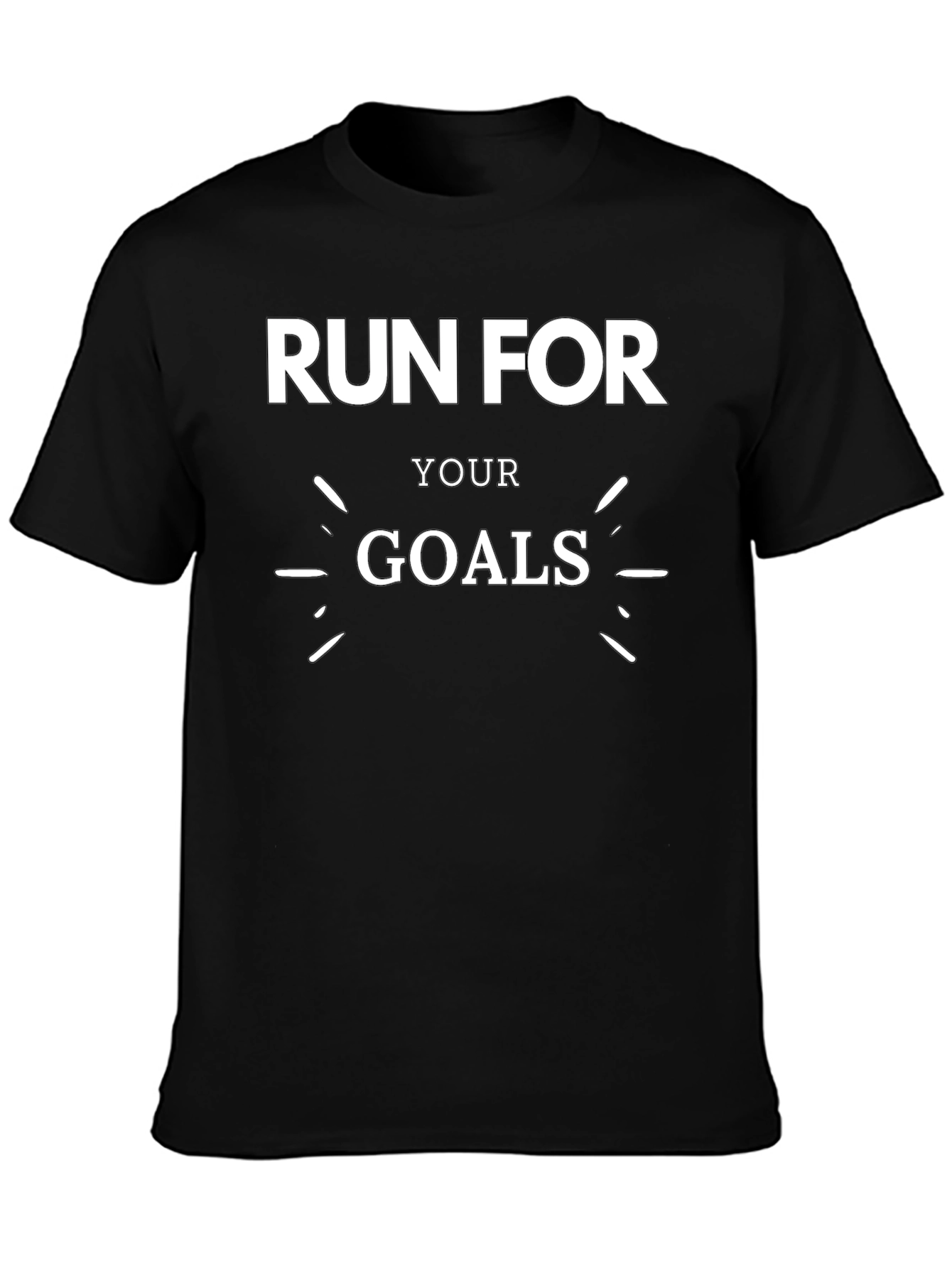 Run For Your Goals Black Graphic Tee