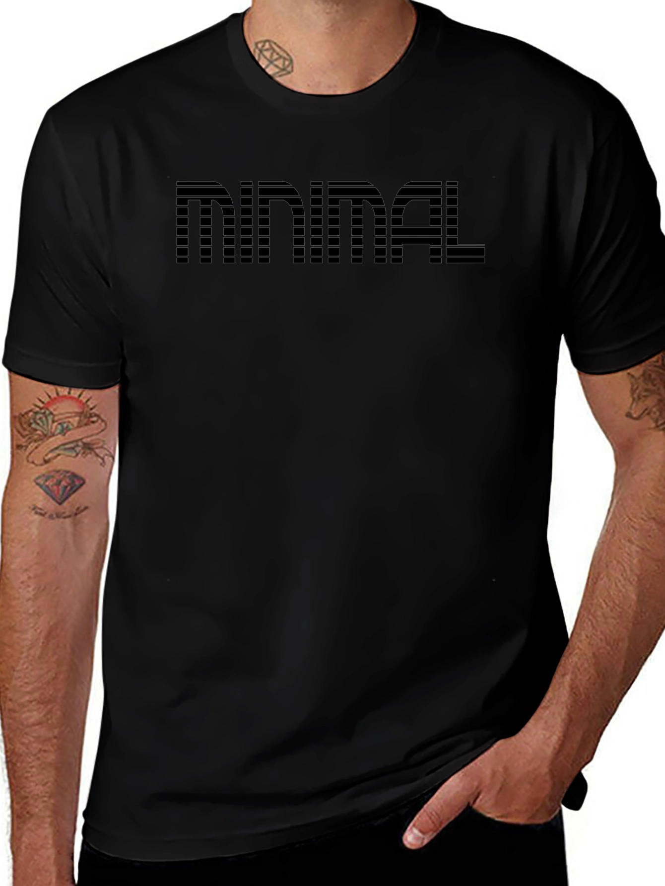 Minimalist Black Graphic Tee - Minimal Word Design