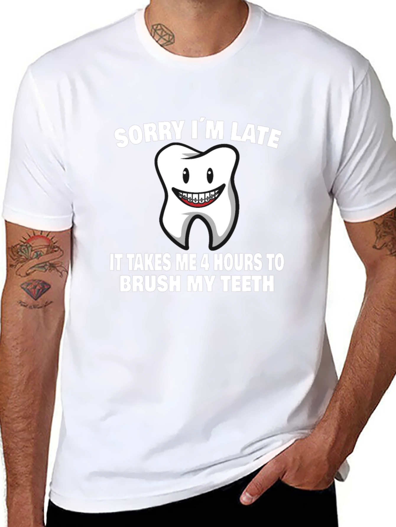 Funny Sorry Im Late Tooth T-Shirt