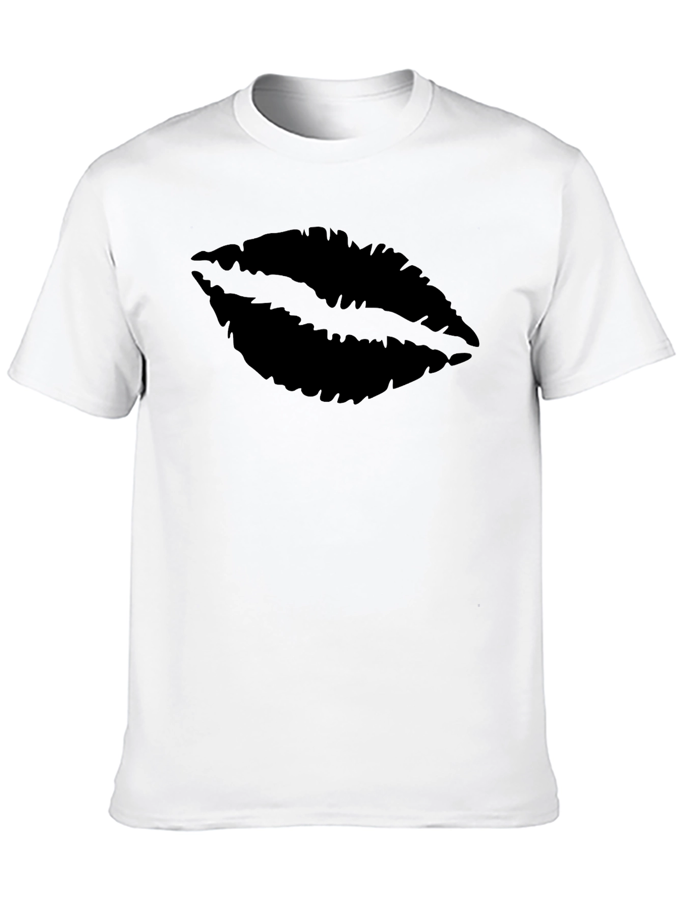 Statement Lips Graphic Black T-Shirt - Casual Tee