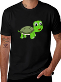 Cute Turtle Graphic T-Shirt - Black
