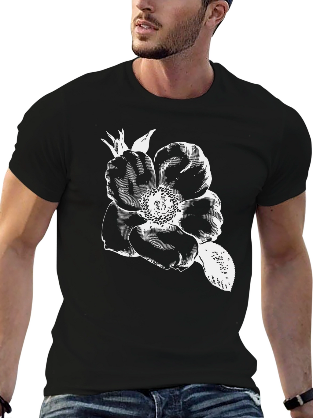 Black Floral Graphic Tee