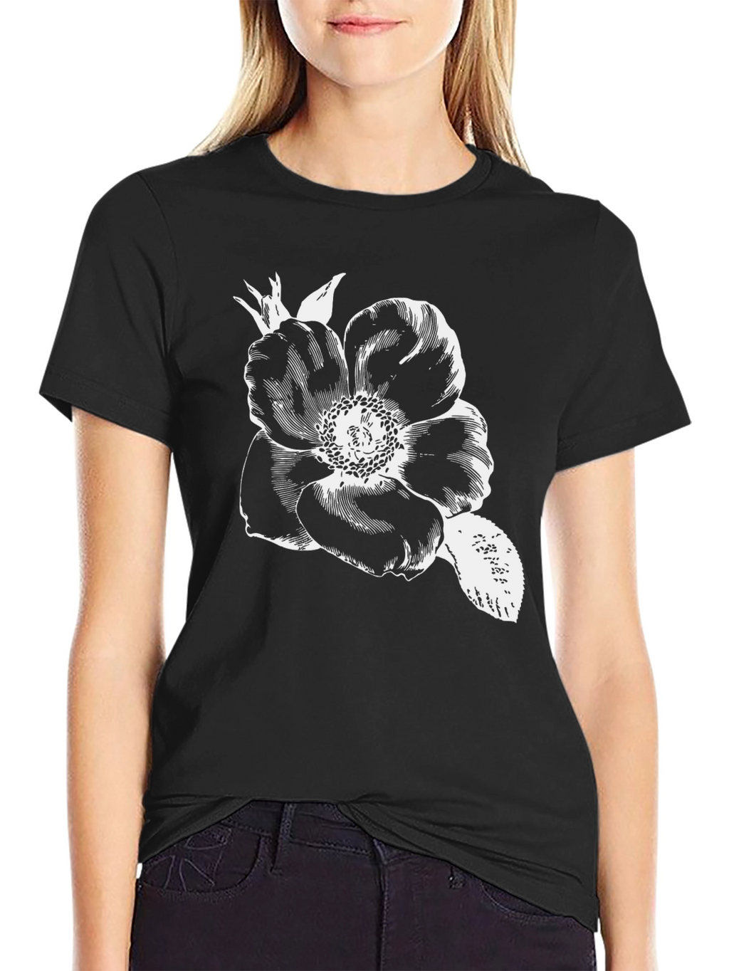 Black Floral Graphic Tee