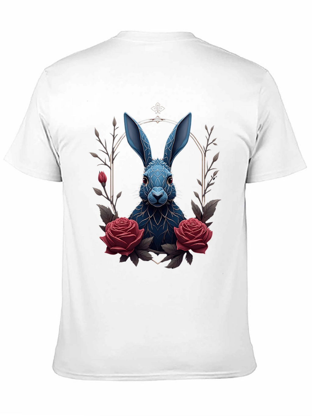 Gothic Rabbit Tee: Floral Frame Design