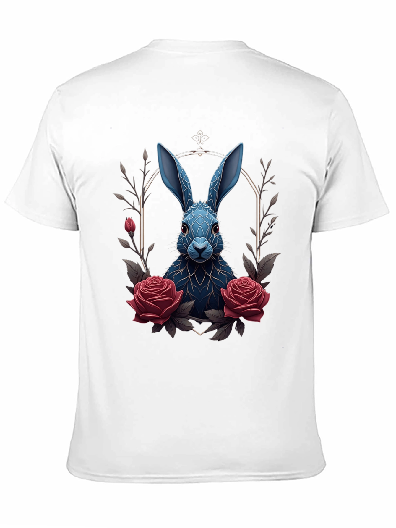 Gothic Rabbit Tee: Floral Frame Design