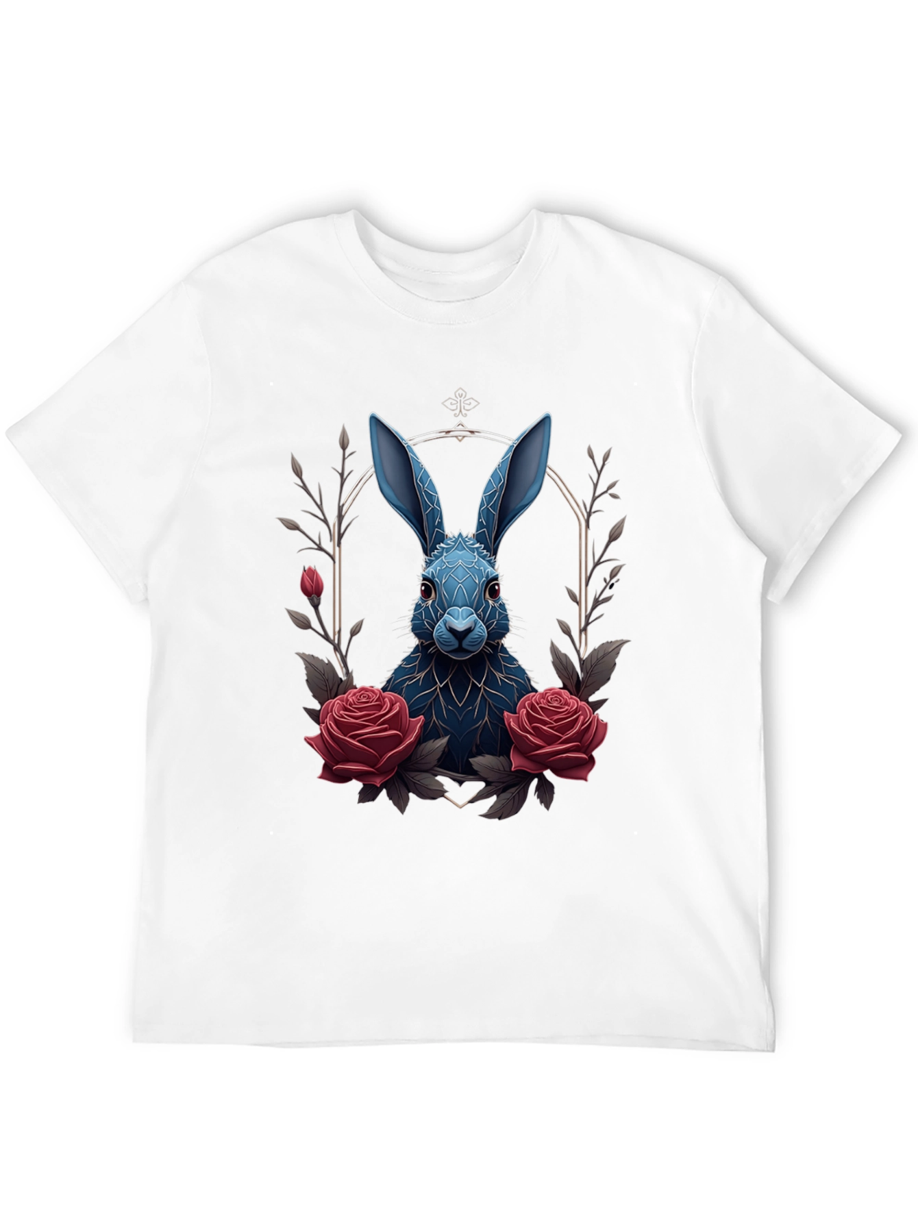 Gothic Rabbit Tee: Floral Frame Design
