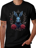 Gothic Rabbit Tee: Floral Frame Design