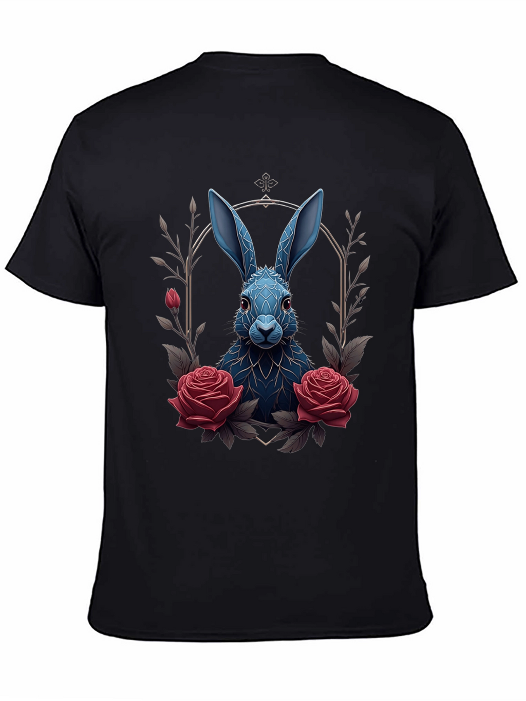 Gothic Rabbit Tee: Floral Frame Design