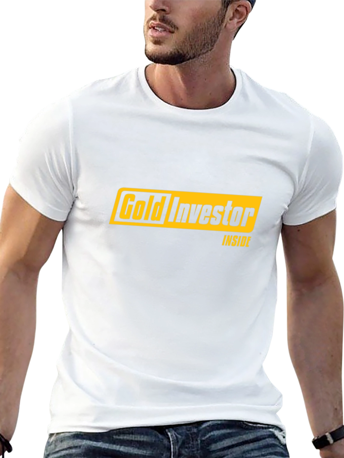 Gold Investor Inside Black T-Shirt