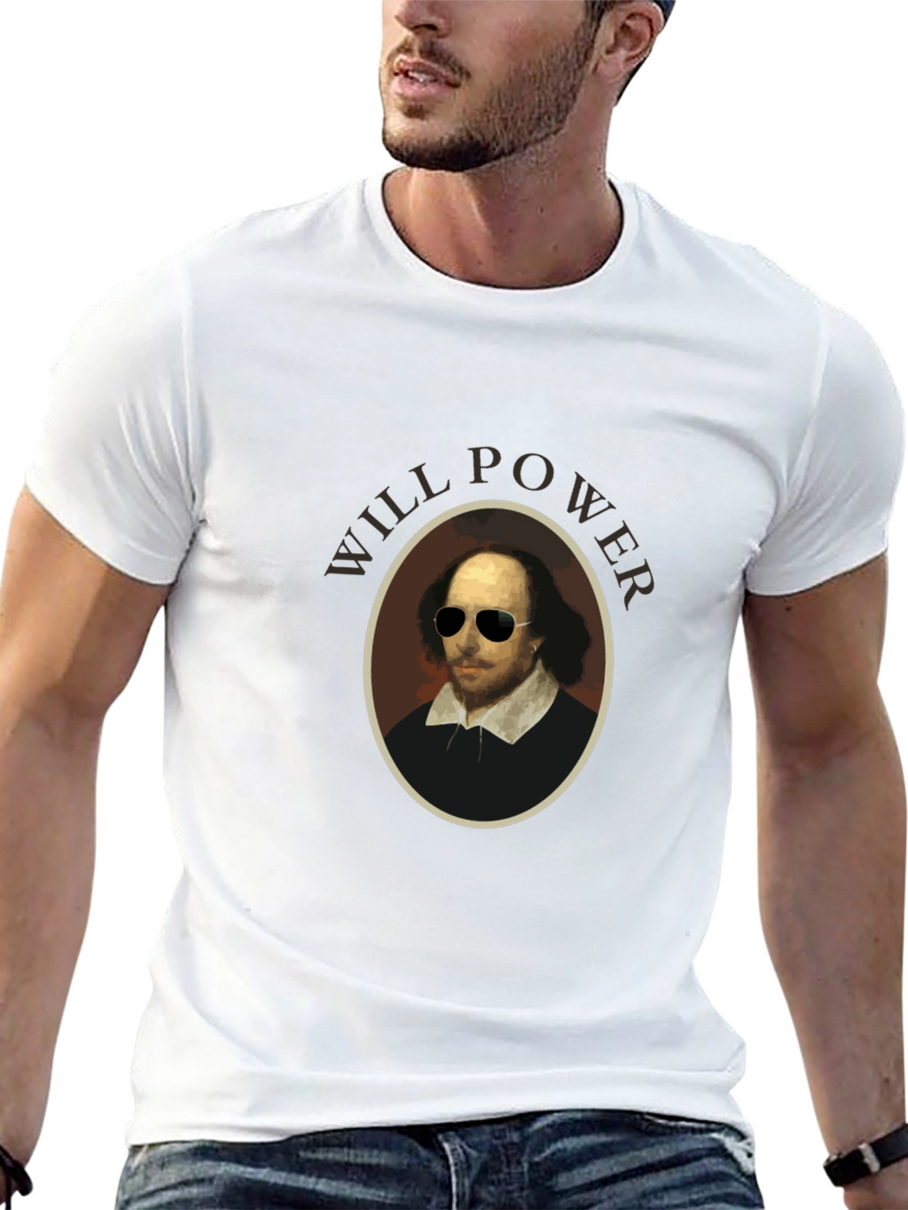 Will Power Shakespeare Black Graphic T-Shirt