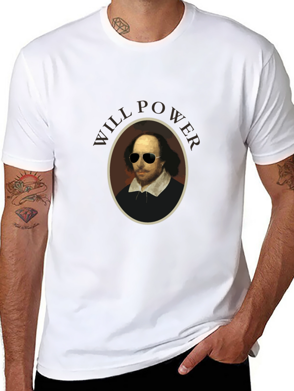 Will Power Shakespeare Black Graphic T-Shirt