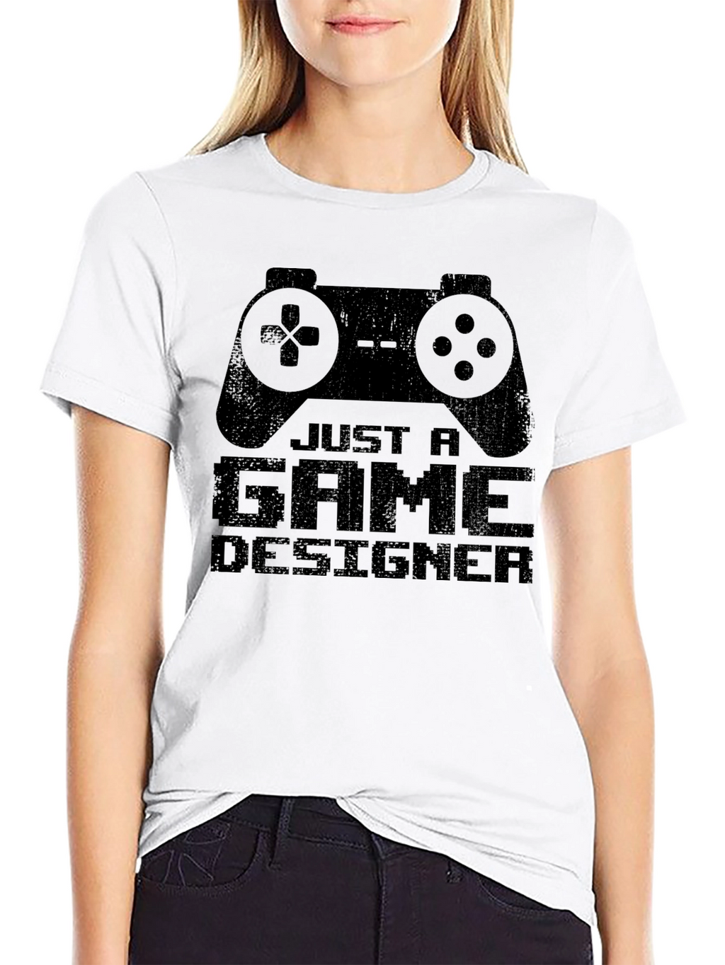 Just A Game Designer T-Shirt - Black Cotton Tee