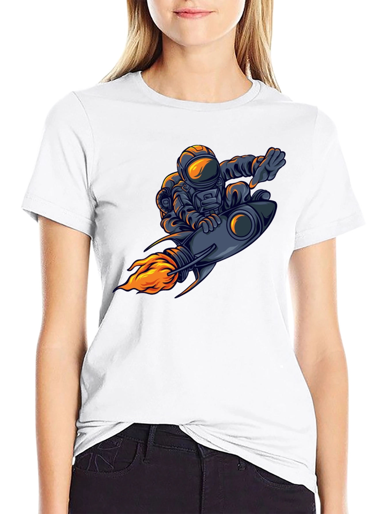 Astronaut Rocket Ride Graphic T-Shirt