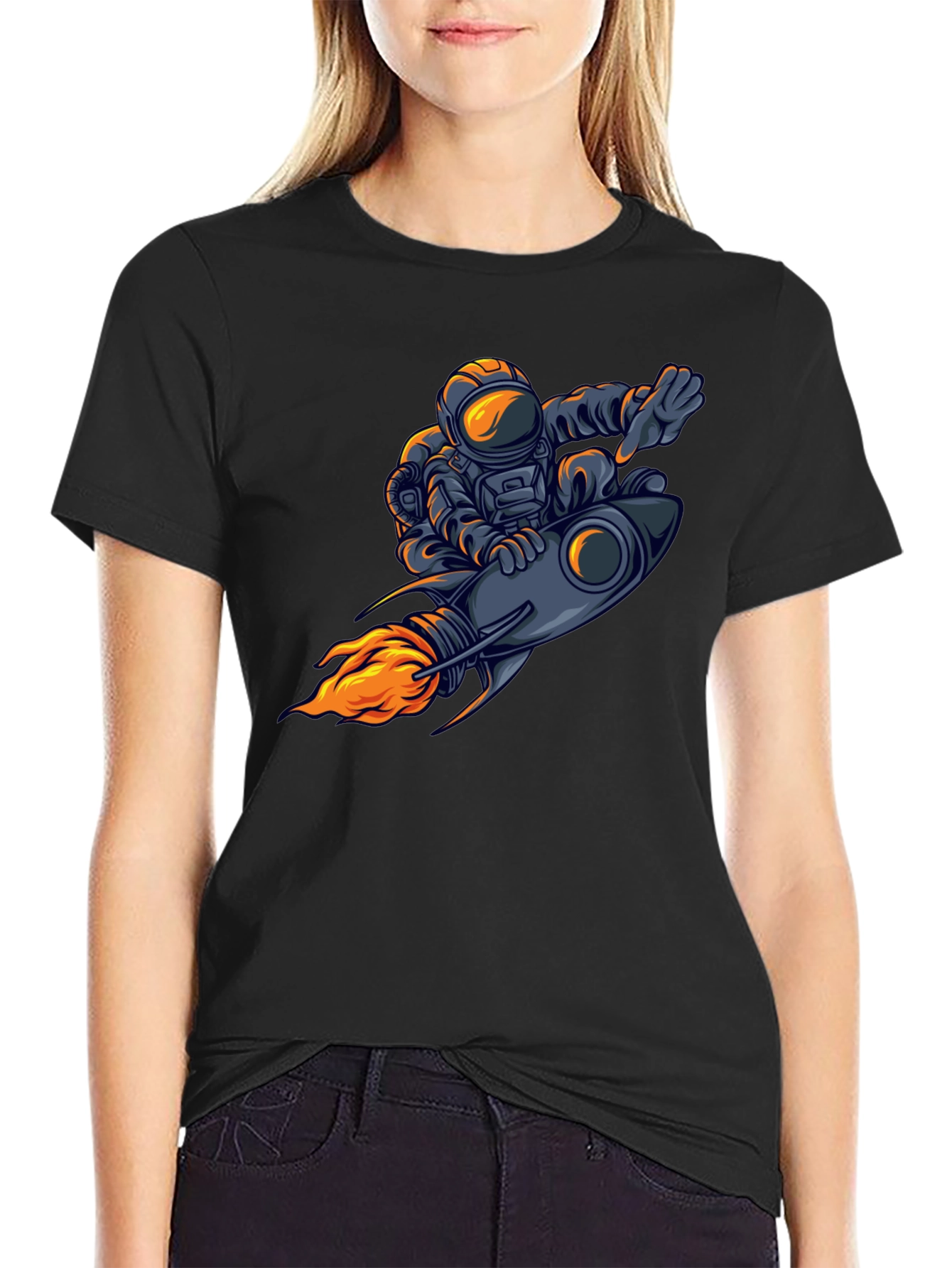 Astronaut Rocket Ride Graphic T-Shirt