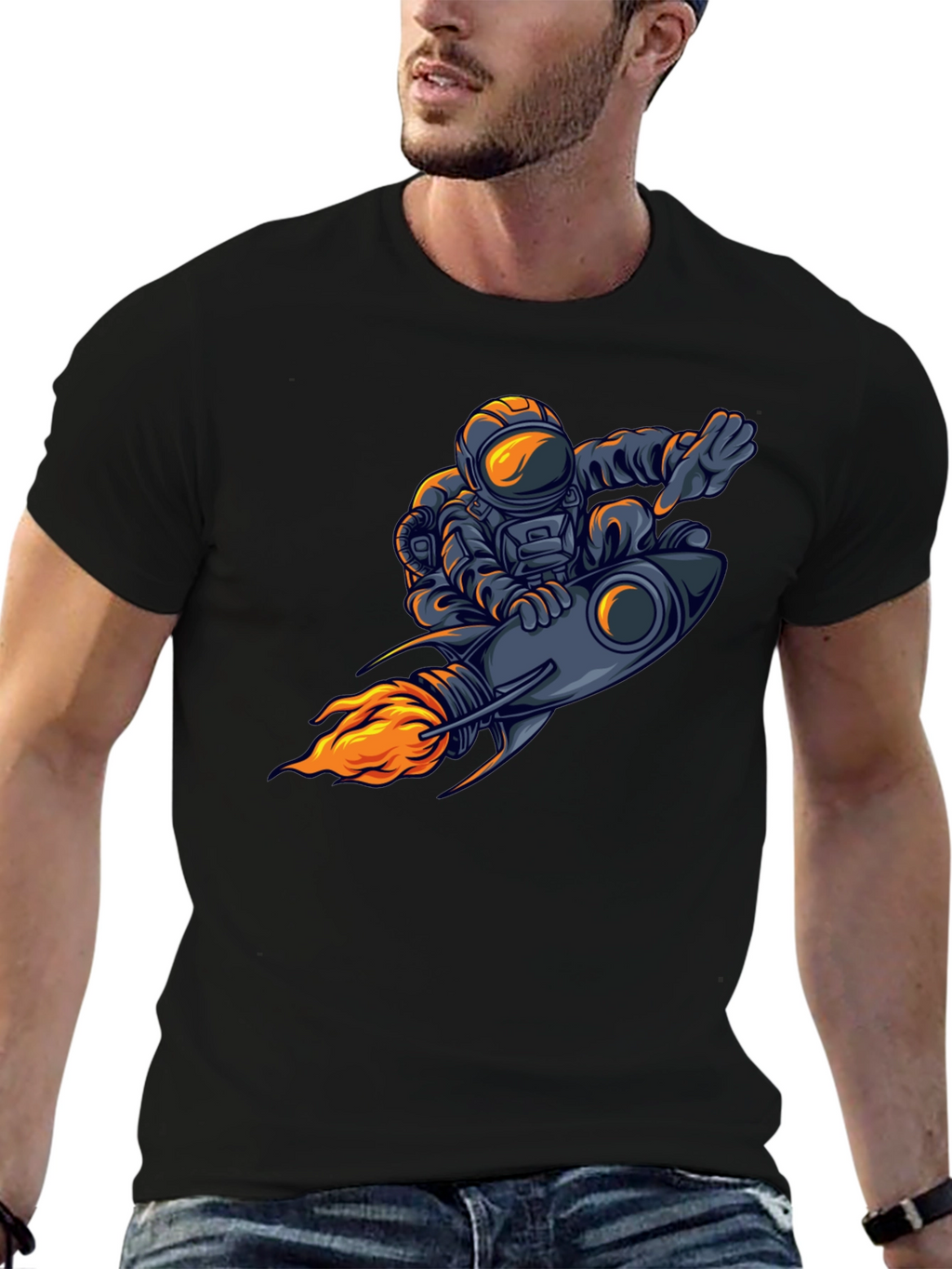 Astronaut Rocket Ride Graphic T-Shirt