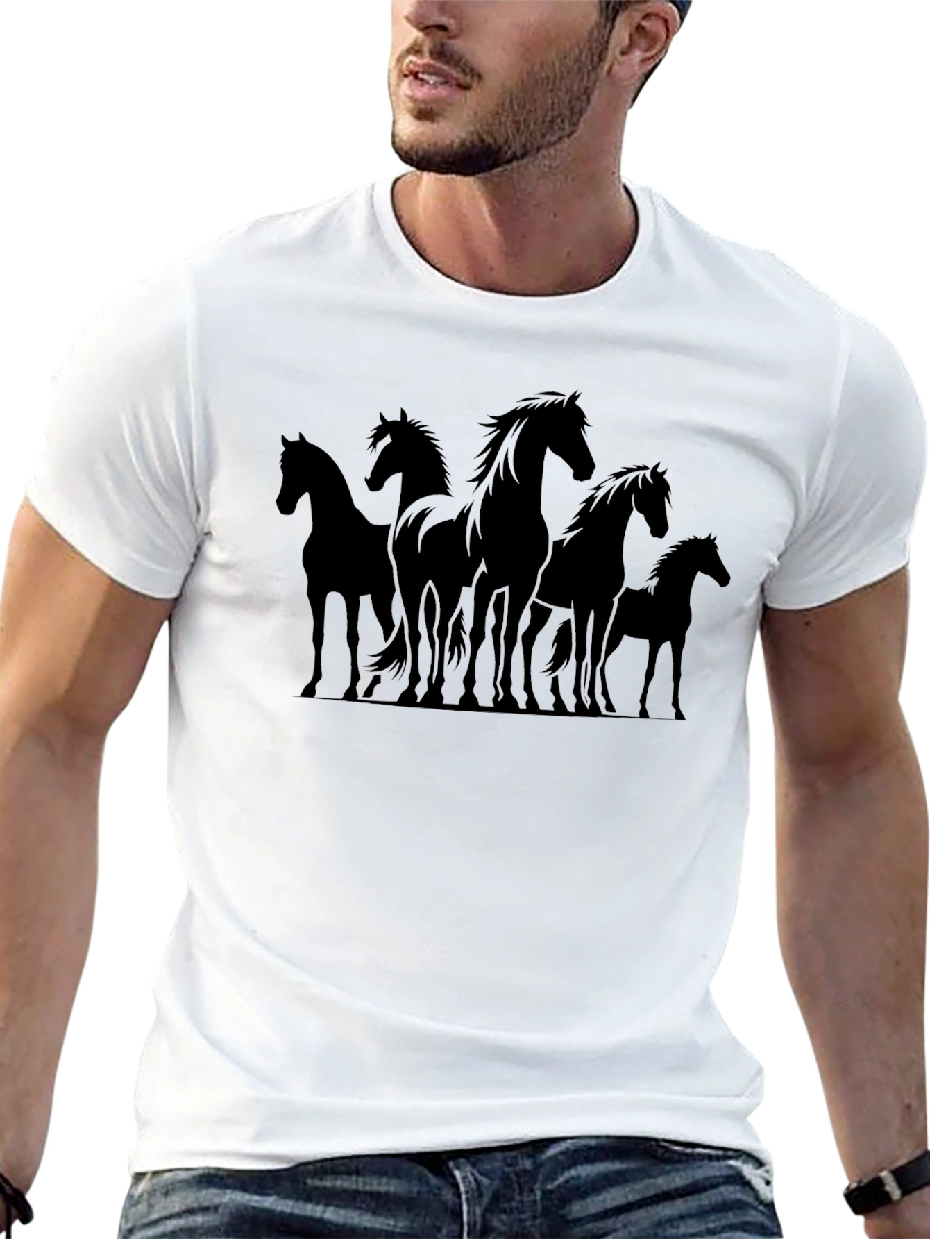 Silhouette Horse T-Shirt - Black Graphic Tee