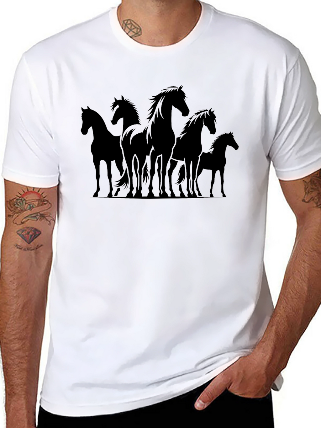 Silhouette Horse T-Shirt - Black Graphic Tee