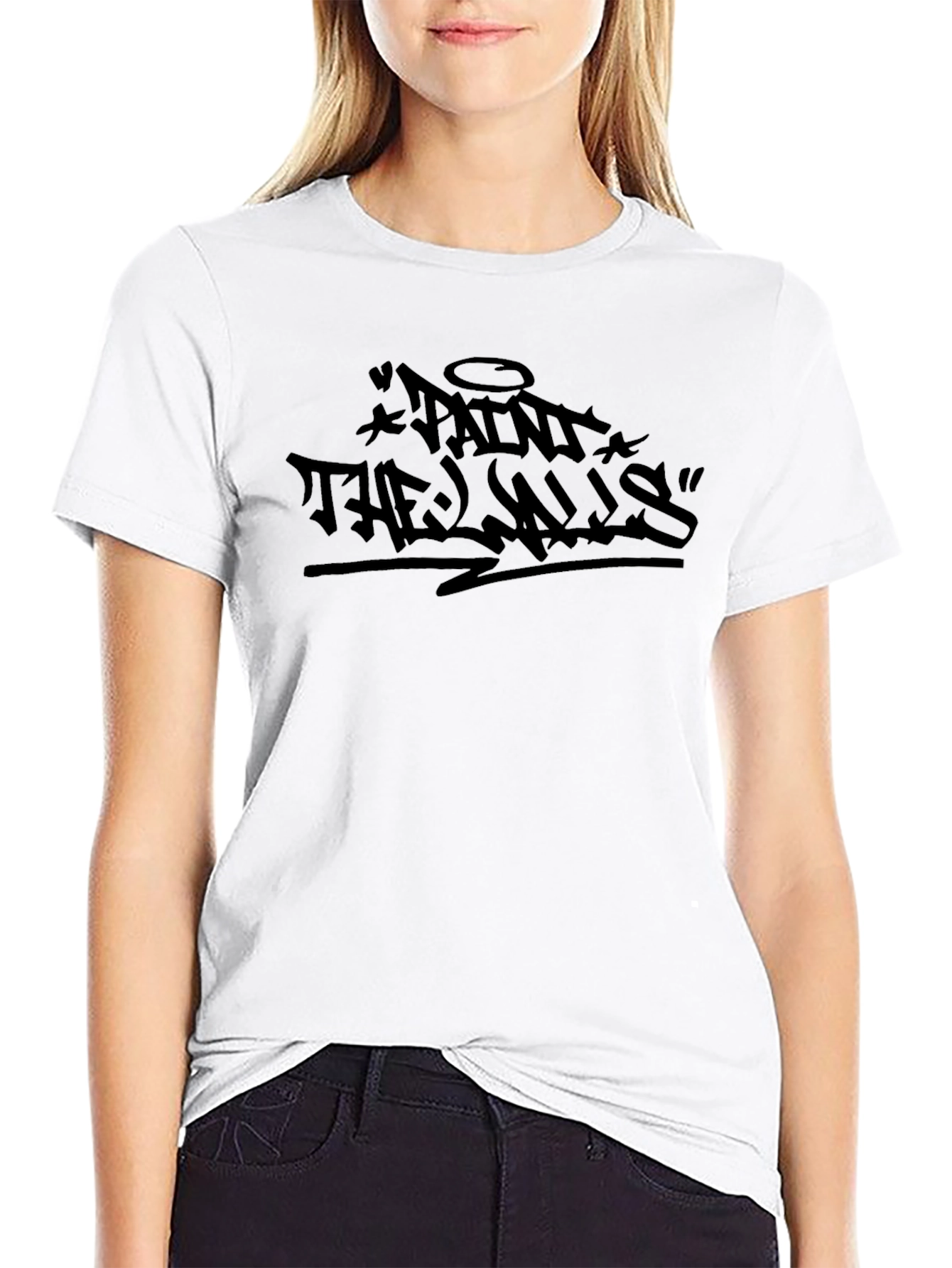 Black Paint the Walls Graphic Tee