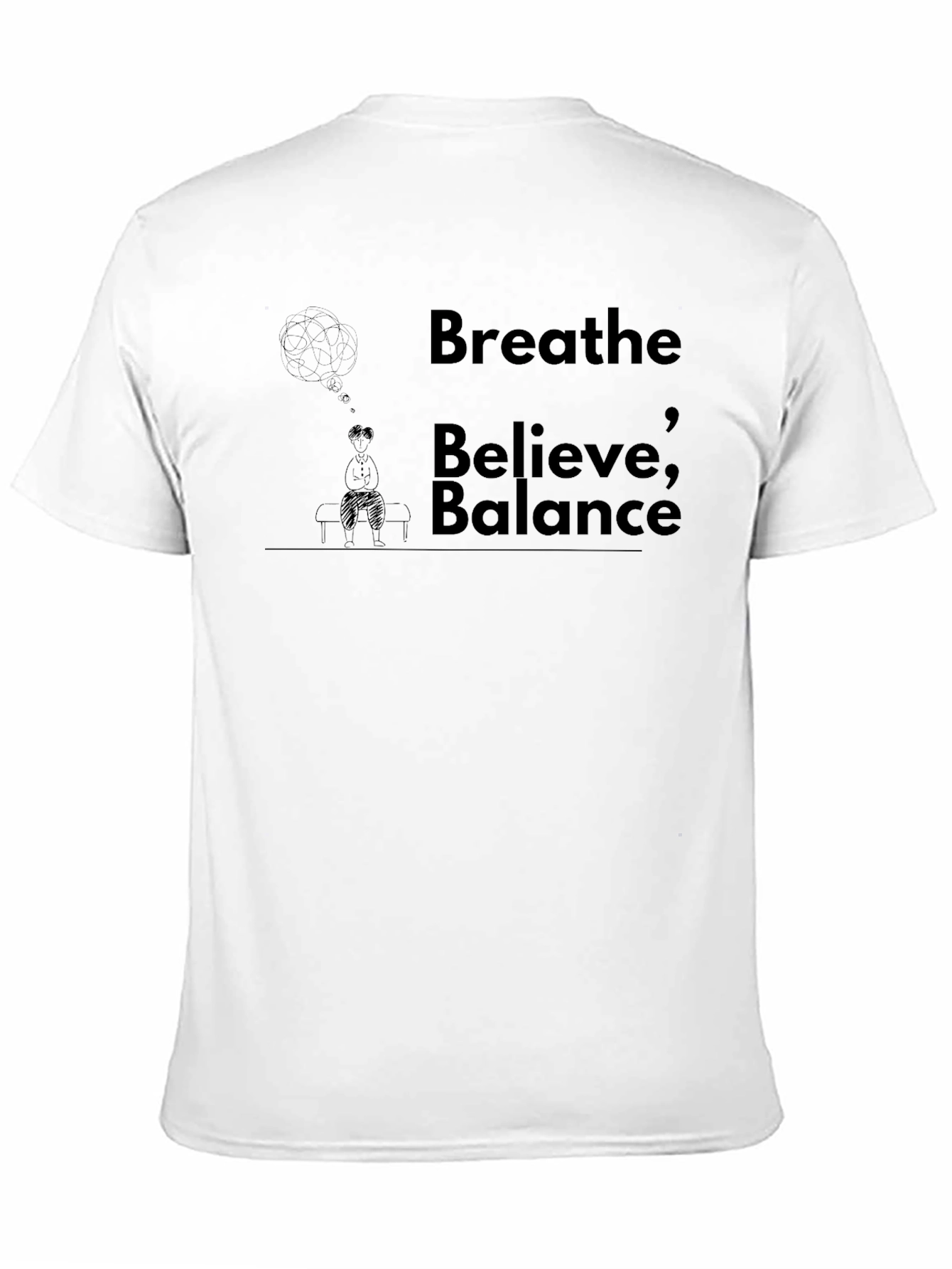 Breathe Believe Balance Black Graphic Tee