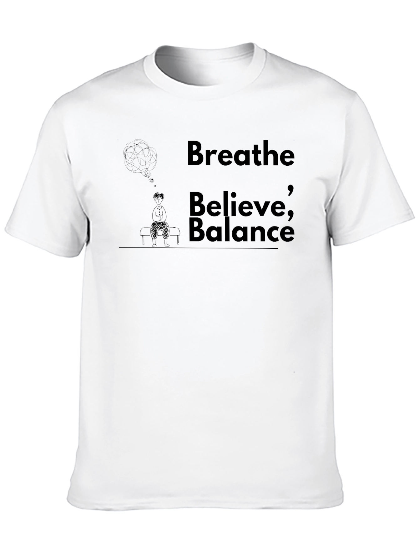 Breathe Believe Balance Black Graphic Tee