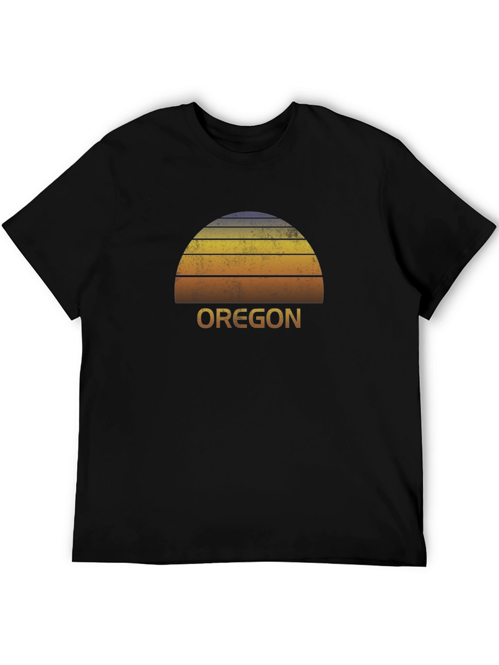 Retro Oregon Sunset Graphic Tee - Black