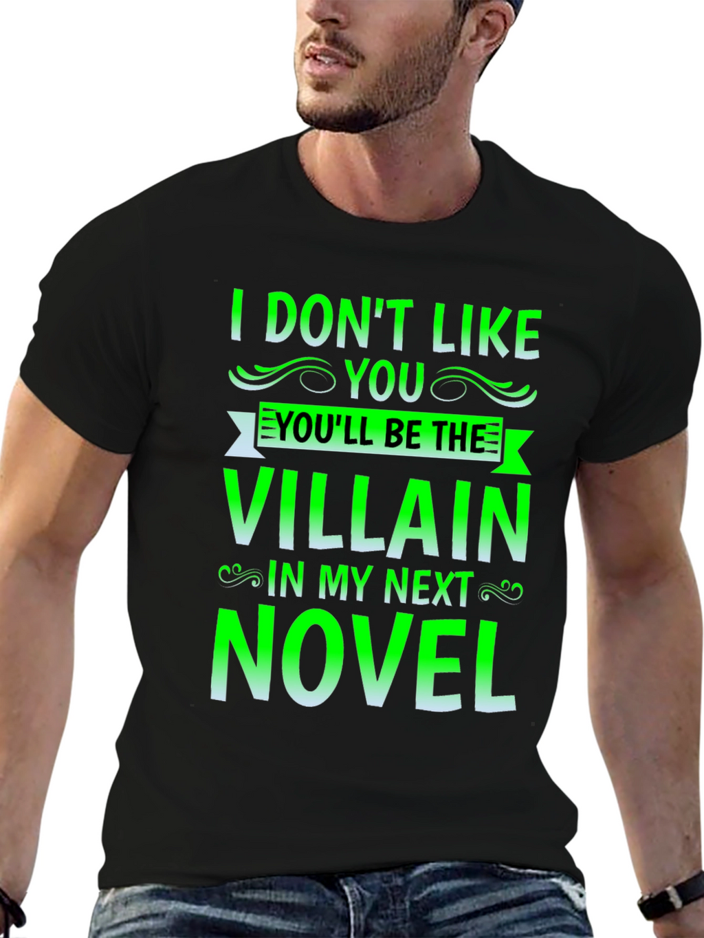 Villain Novel Black T-Shirt - Funny Writer Tee