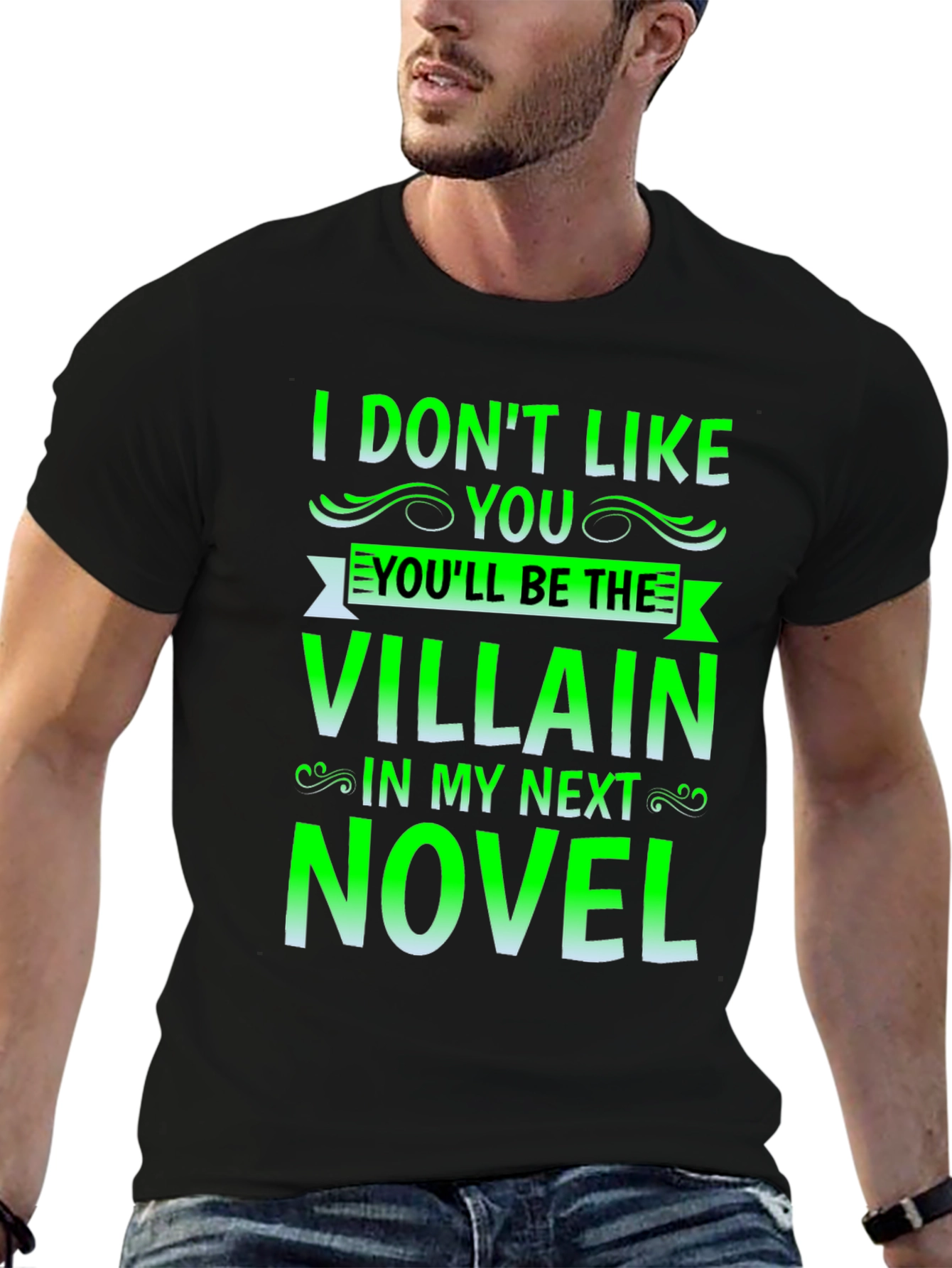 Villain Novel Black T-Shirt - Funny Writer Tee