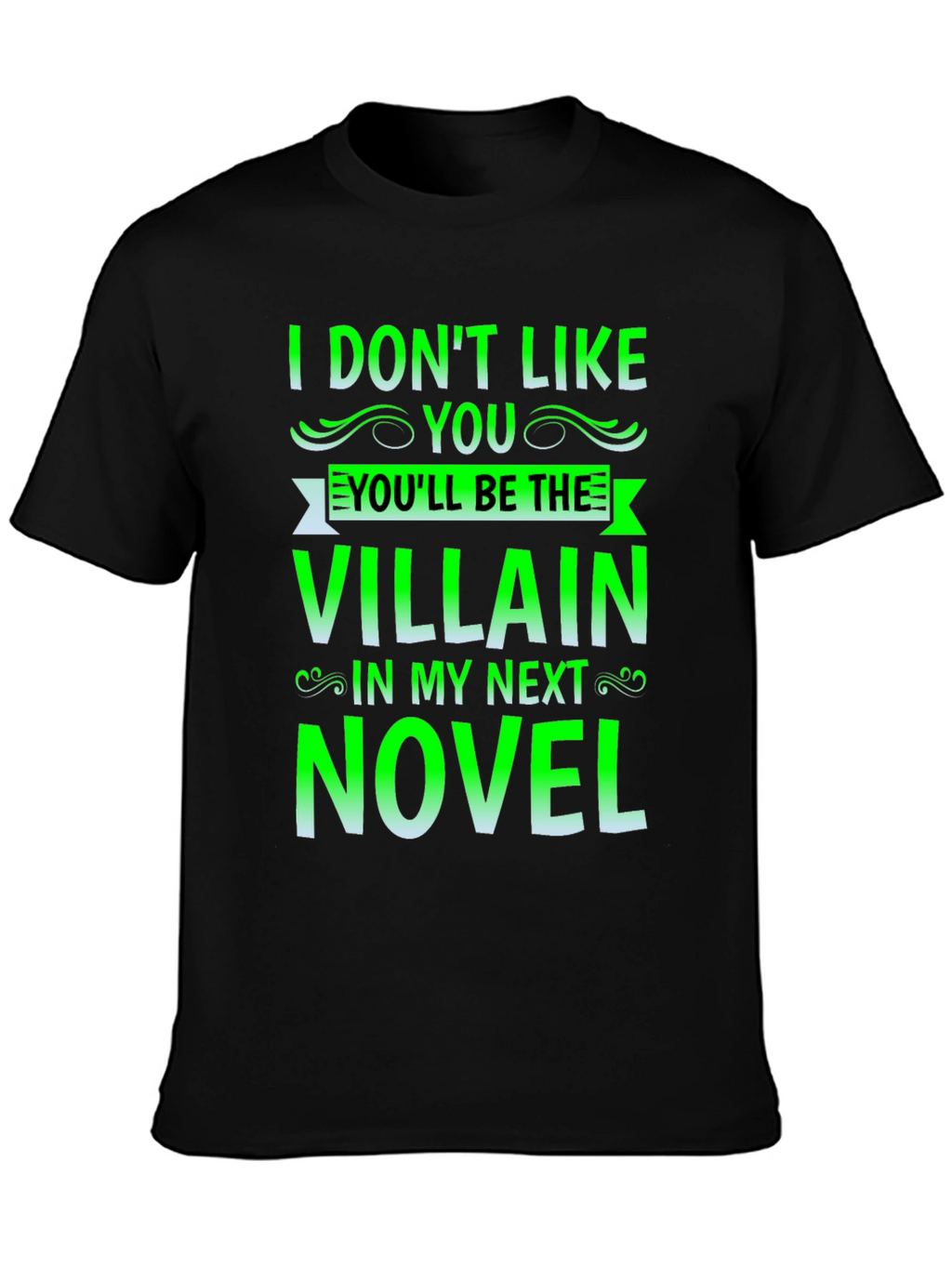 Villain Novel Black T-Shirt - Funny Writer Tee