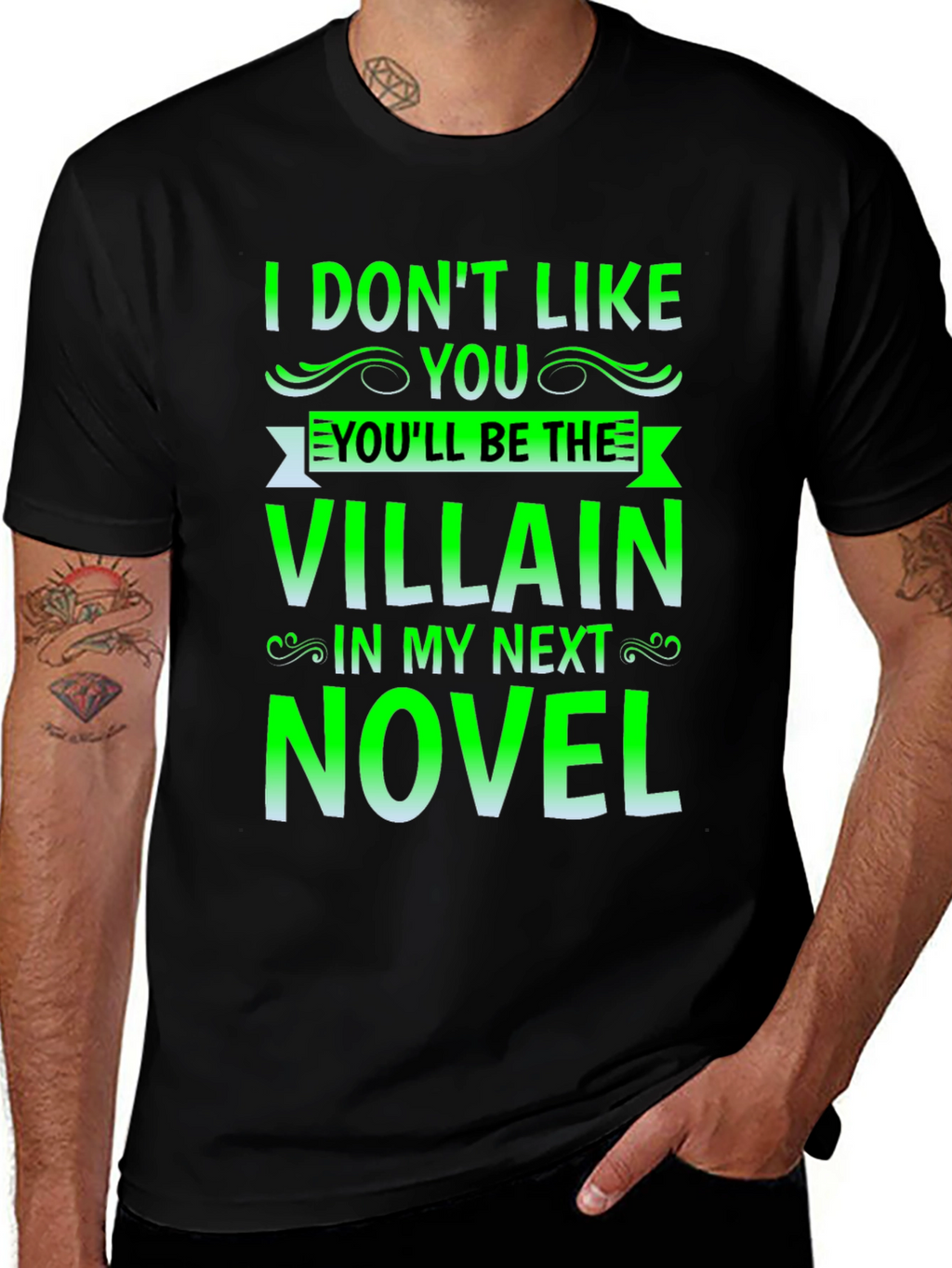 Villain Novel Black T-Shirt - Funny Writer Tee
