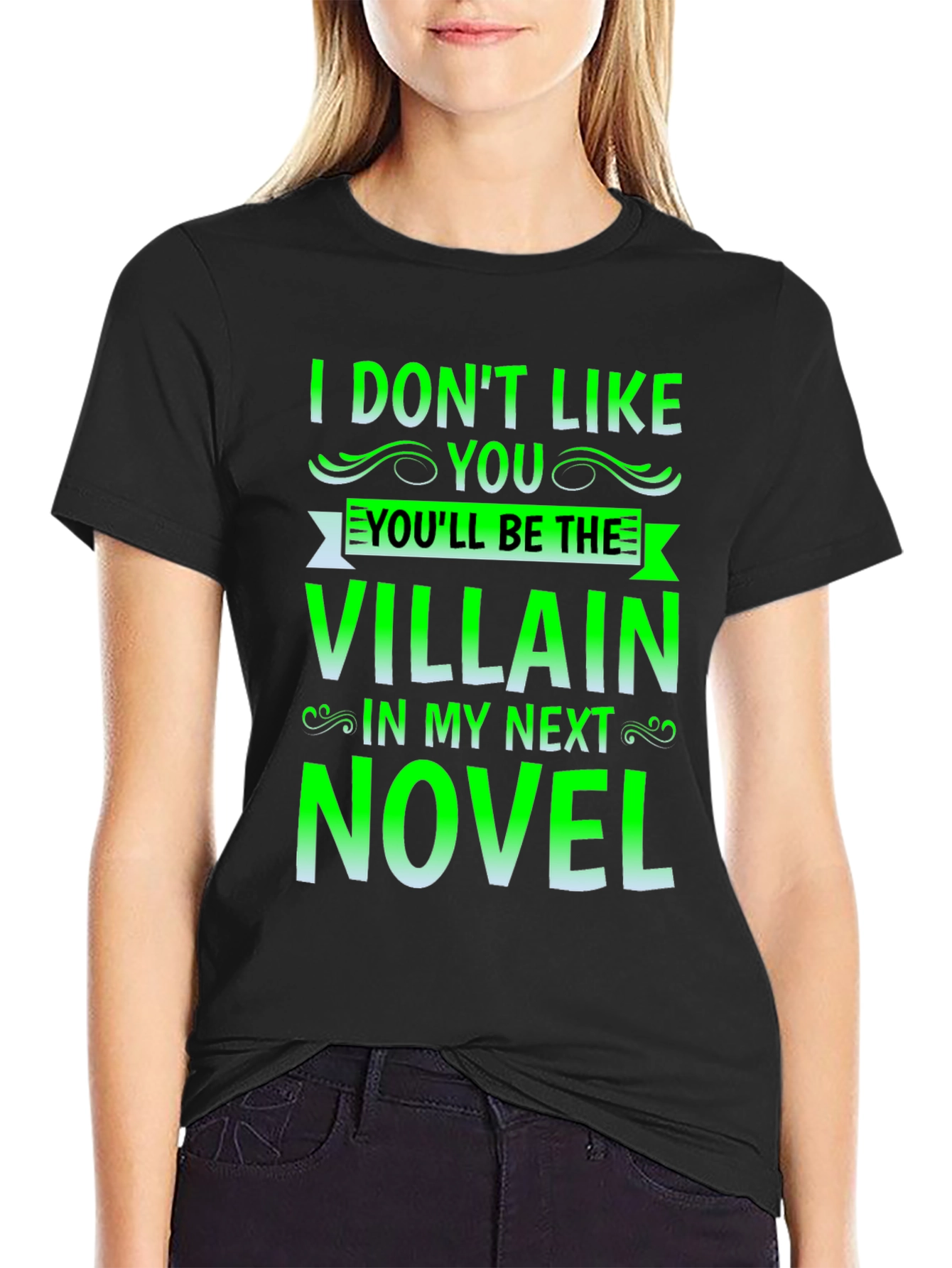 Villain Novel Black T-Shirt - Funny Writer Tee