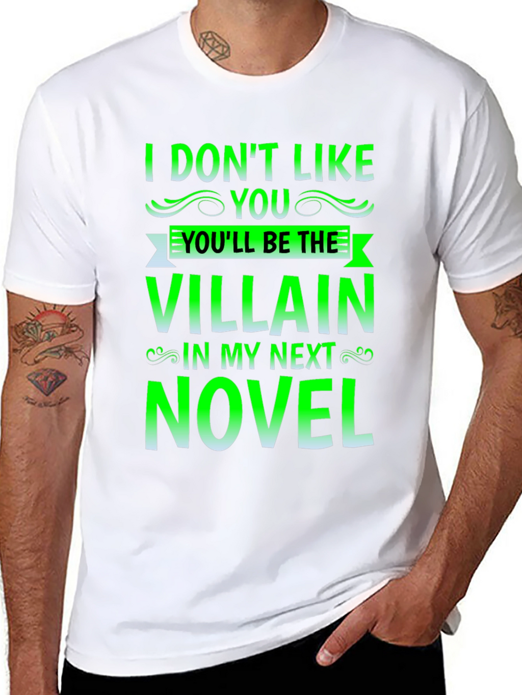 Villain Novel Black T-Shirt - Funny Writer Tee