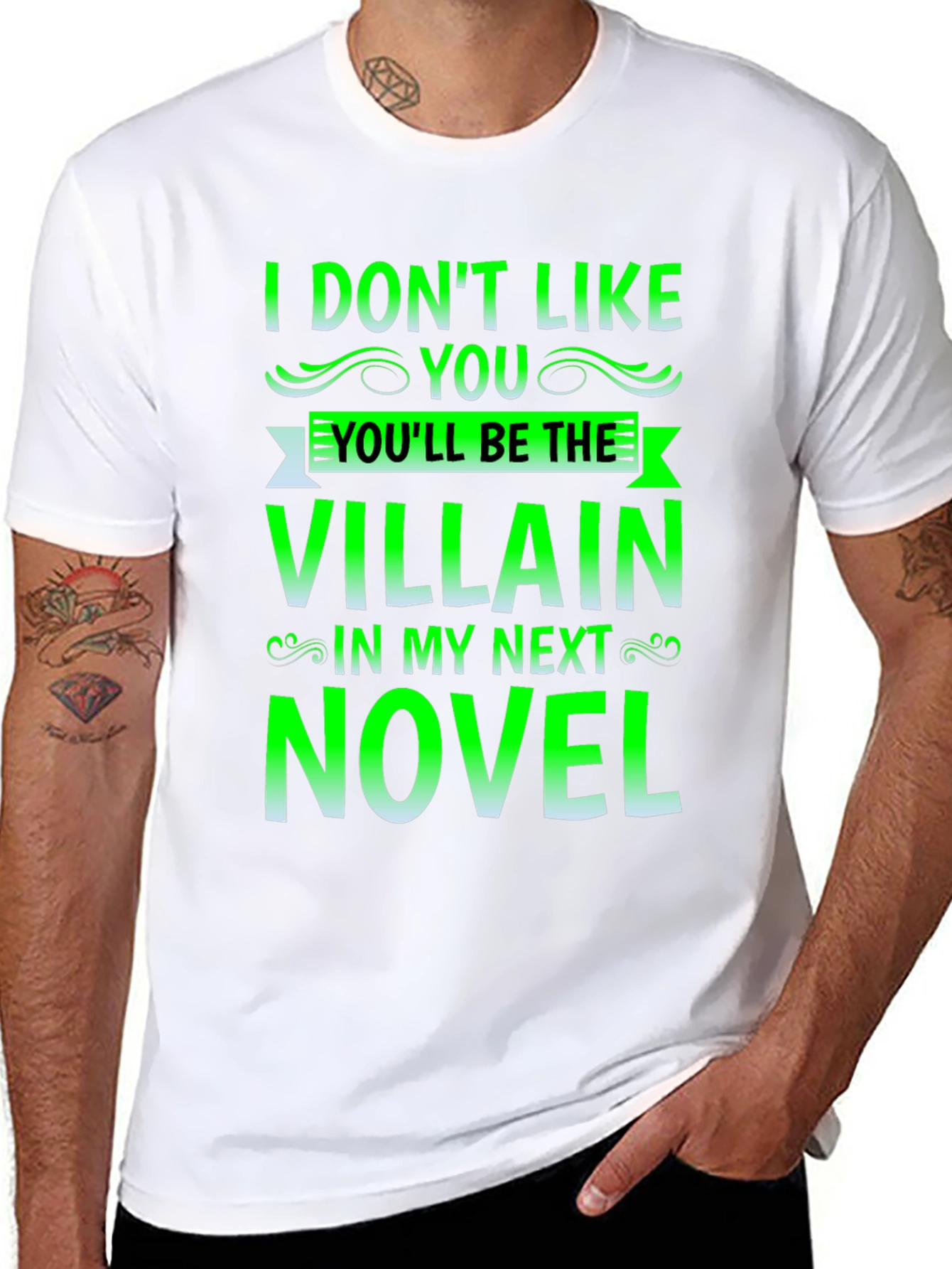 Villain Novel Black T-Shirt - Funny Writer Tee