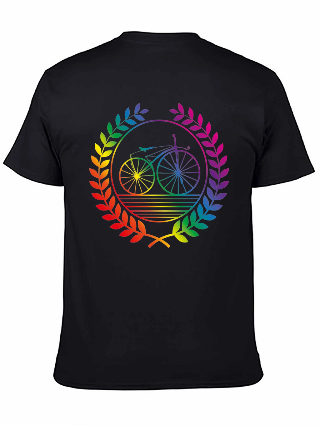 Rainbow Bicycle Laurel Black T-Shirt