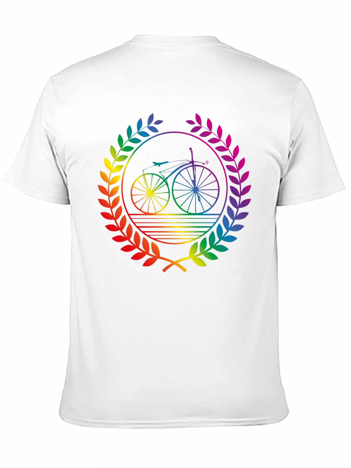 Rainbow Bicycle Laurel Black T-Shirt