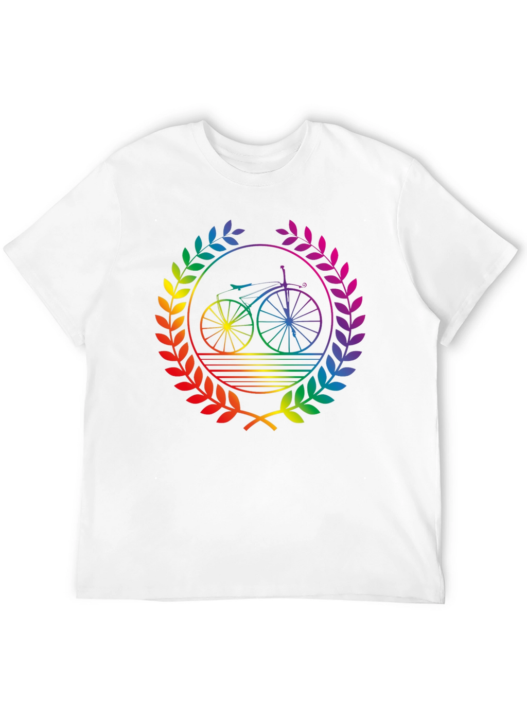 Rainbow Bicycle Laurel Black T-Shirt