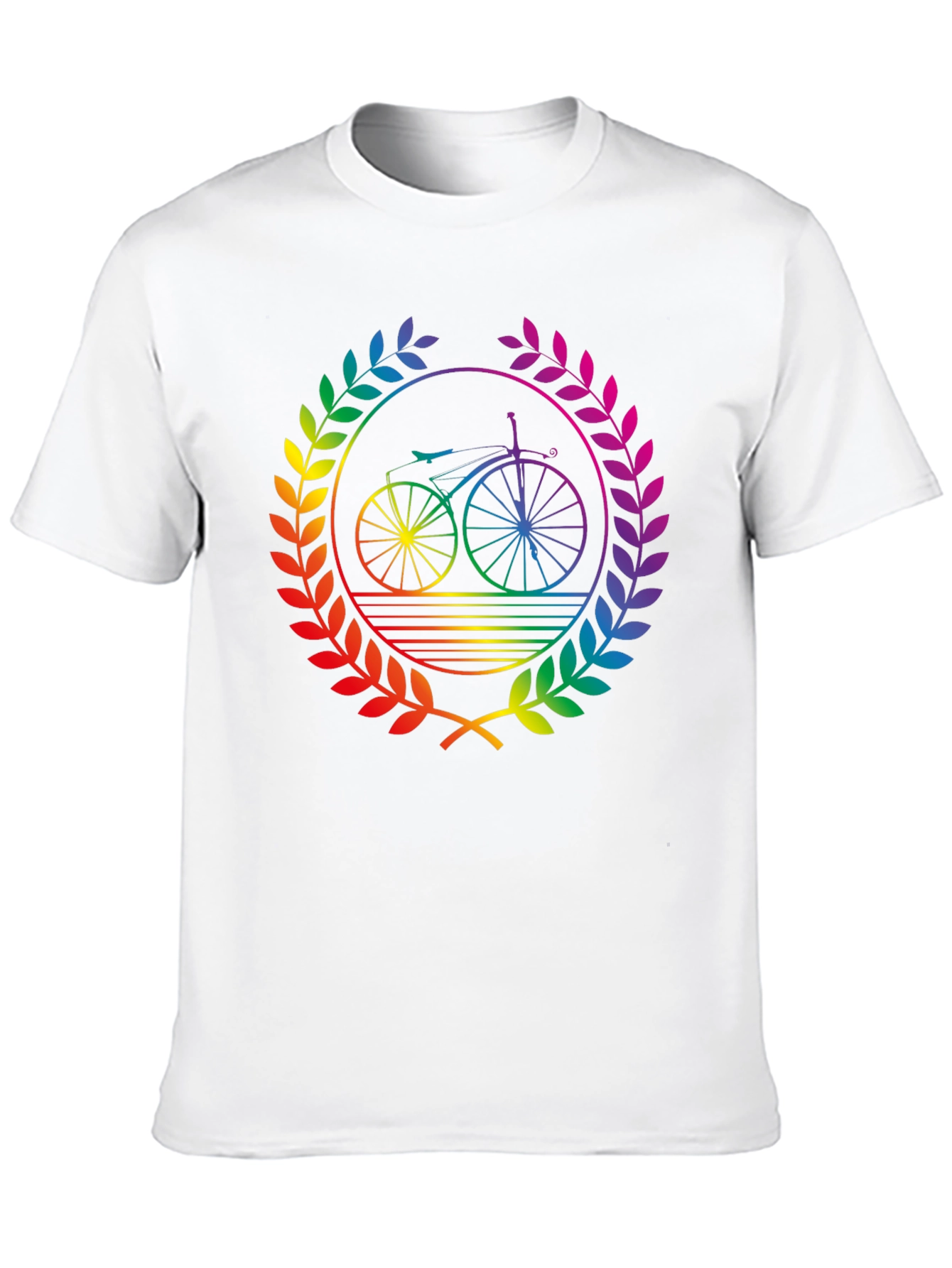 Rainbow Bicycle Laurel Black T-Shirt