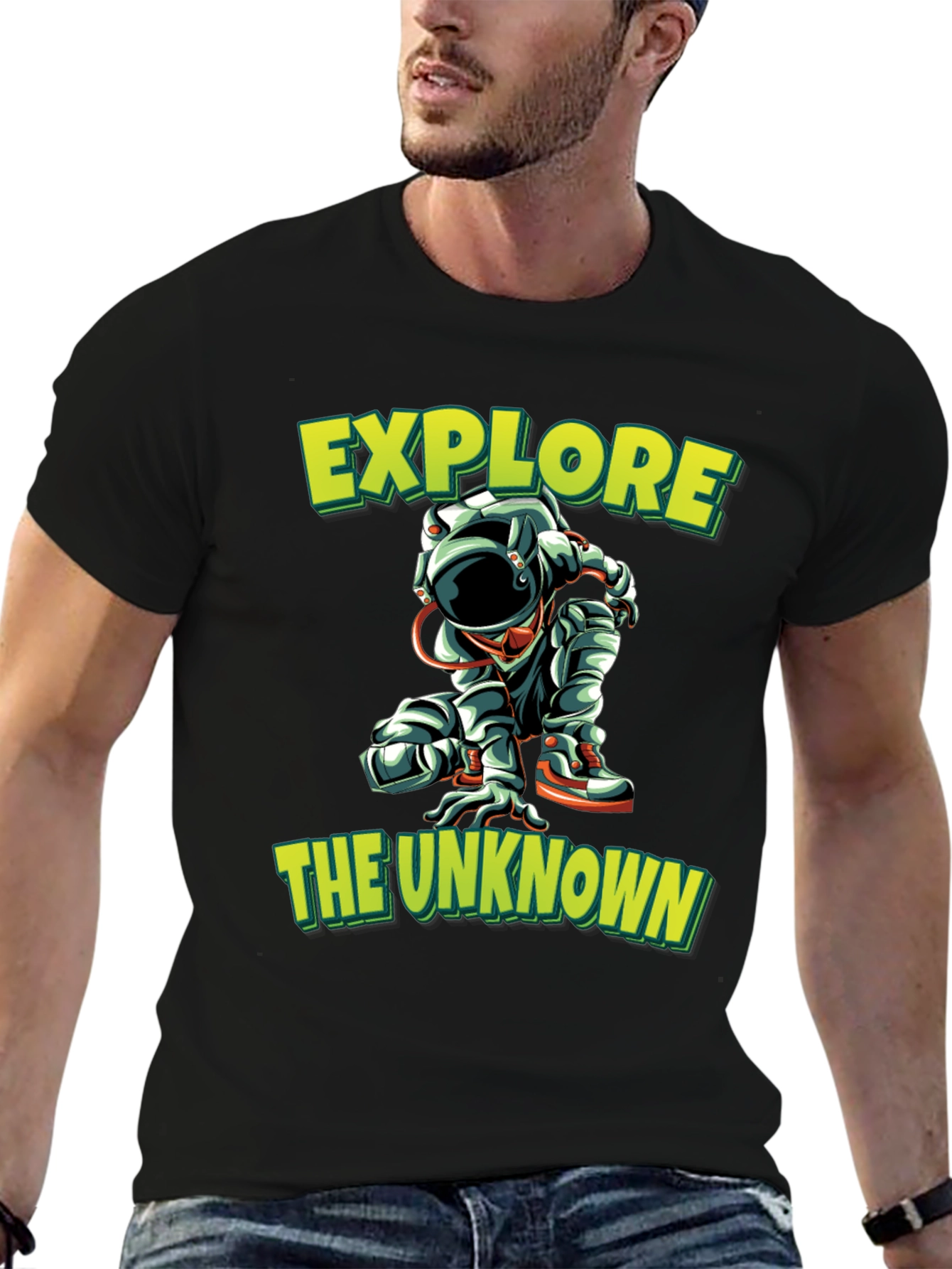 Explore the Unknown Black Graphic Tee