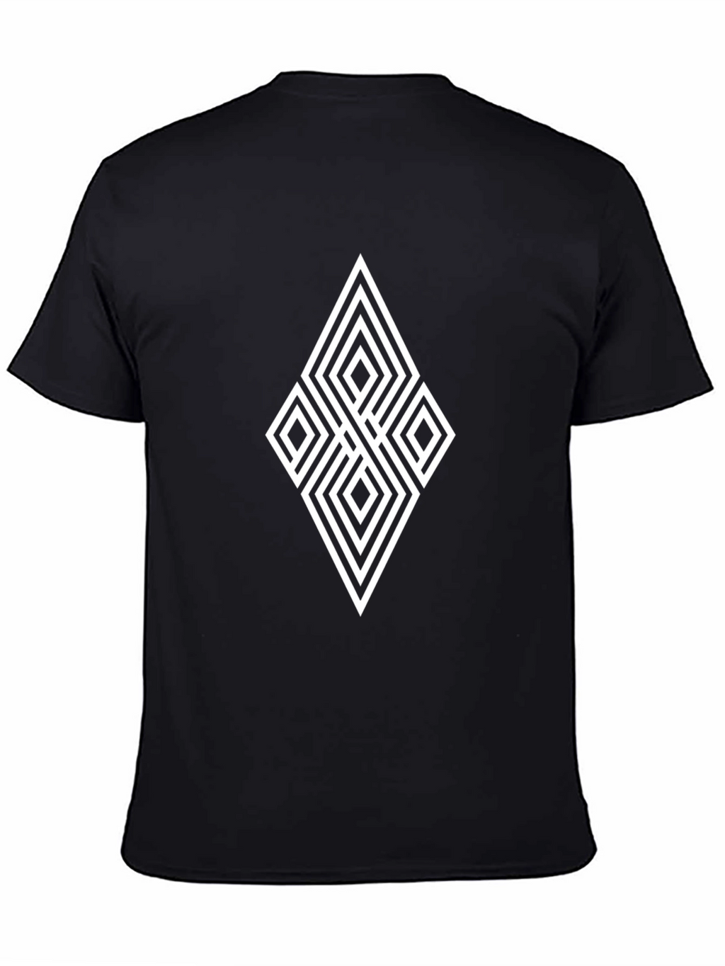 Geometric Diamond Graphic Black T-Shirt