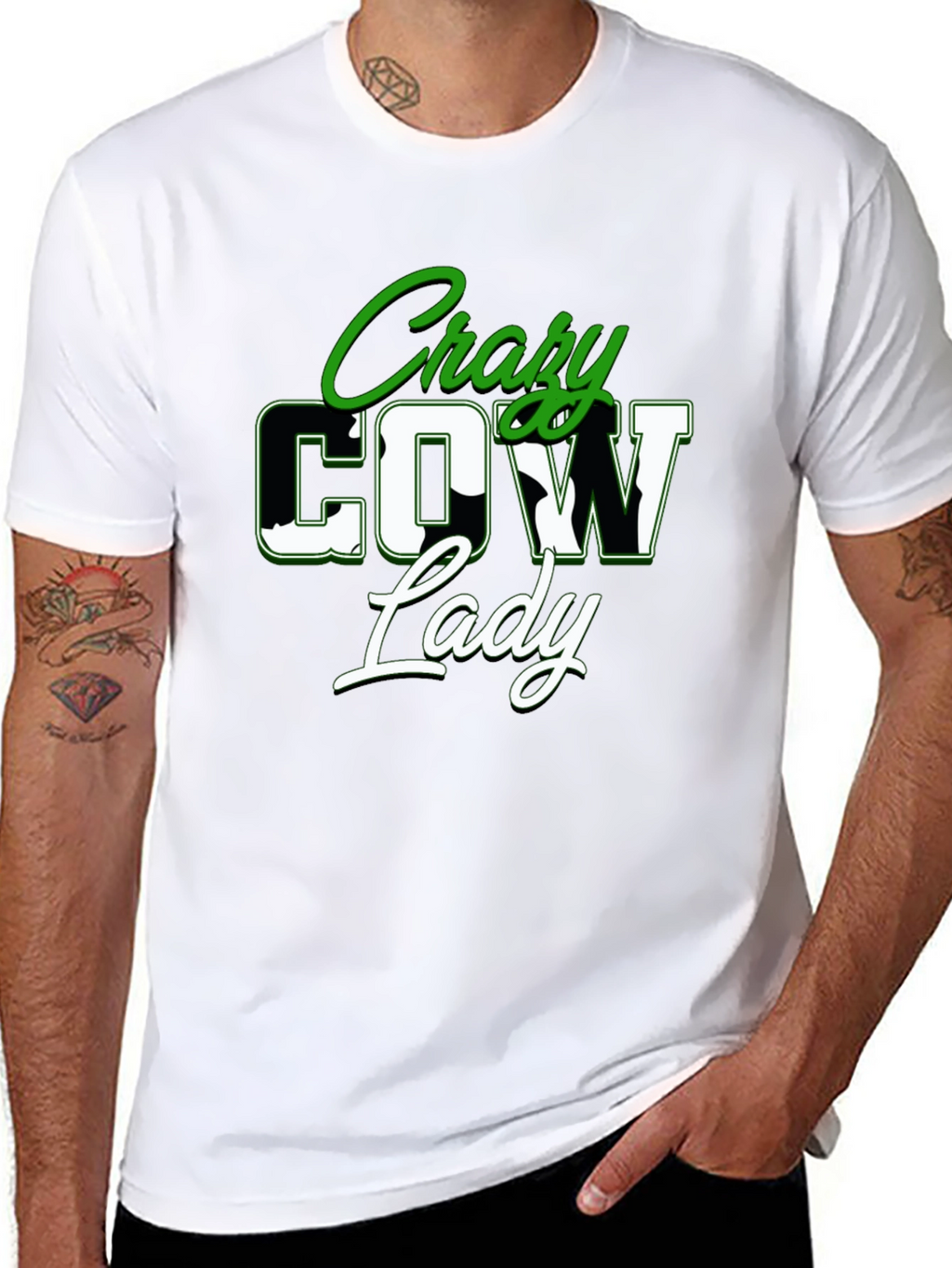 Crazy Cow Lady Graphic Tee - Black