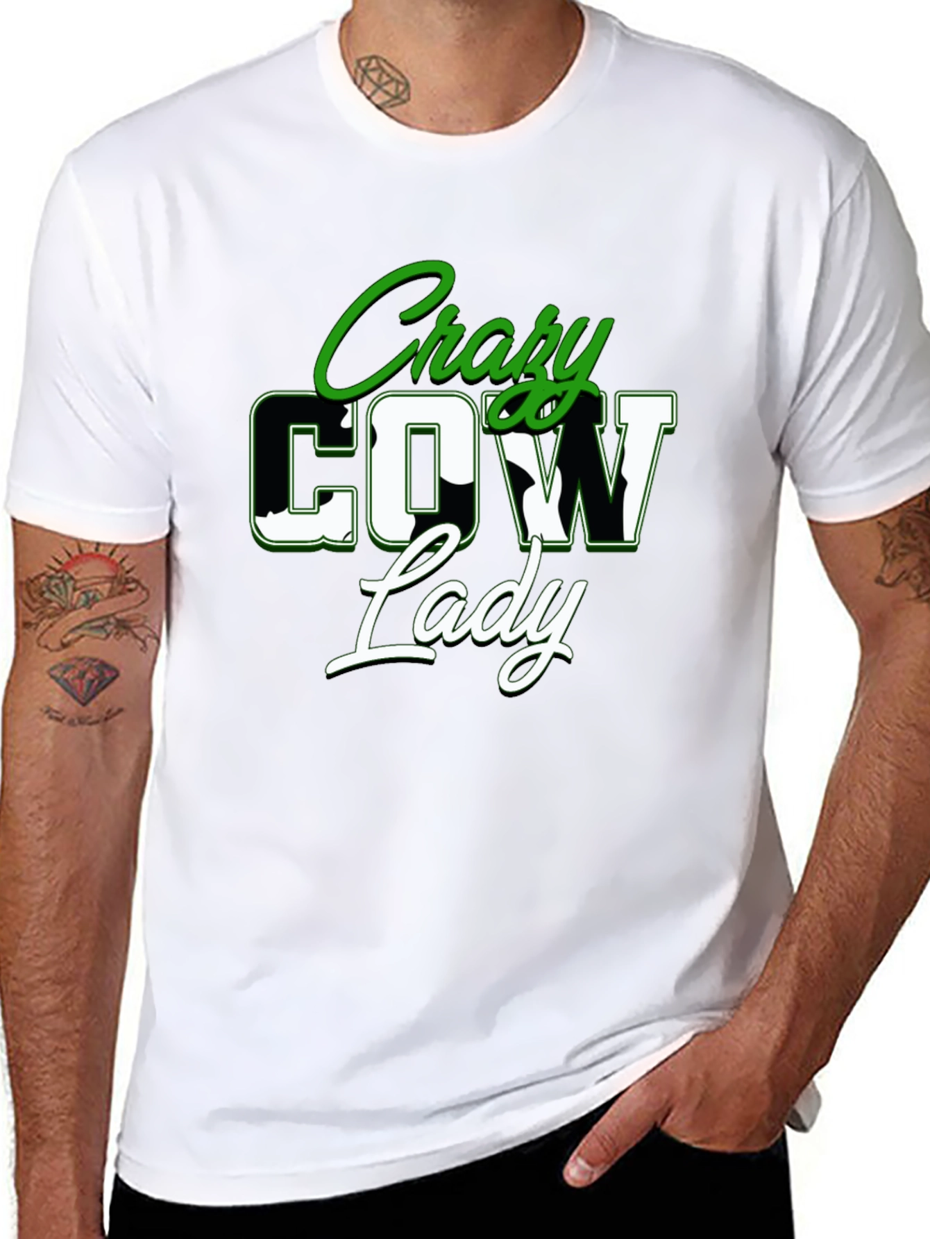 Crazy Cow Lady Graphic Tee - Black