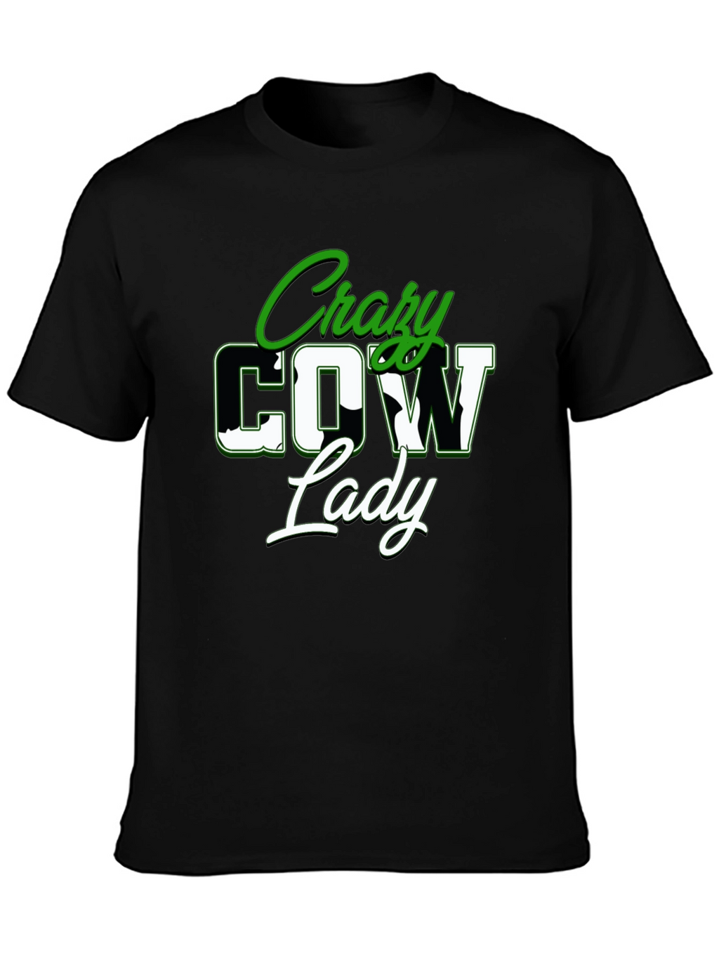 Crazy Cow Lady Graphic Tee - Black