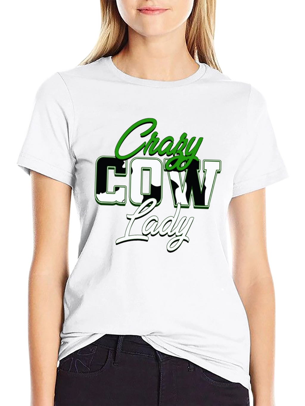 Crazy Cow Lady Graphic Tee - Black
