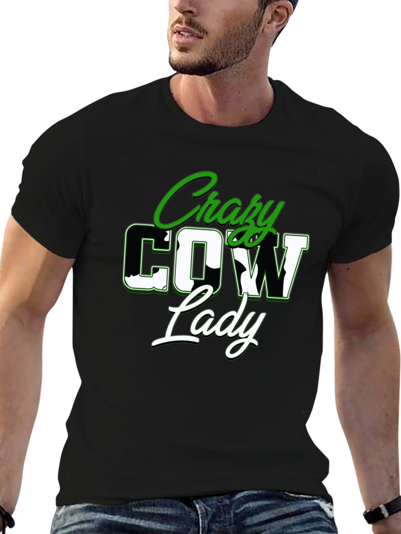 Crazy Cow Lady Graphic Tee - Black